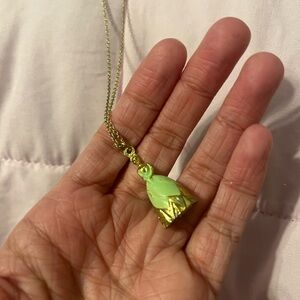 Tiana Gold and Green Pendant Necklace